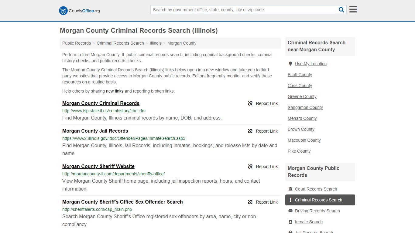 Criminal Records Search - Morgan County, IL (Arrests ...